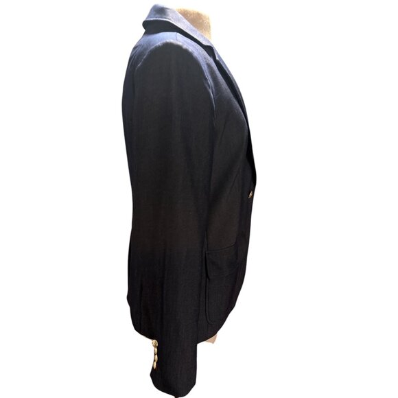 Tommy Hilfiger Womens Dark Gray Blazer With Embroidered Chest Pocket & Button Cu - Picture 4 of 15